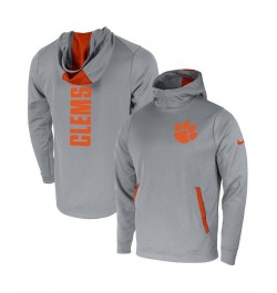 Men's Gray Clemson Tigers 2-Hit Performance Pullover Hoodie $47.50 Sweatshirt