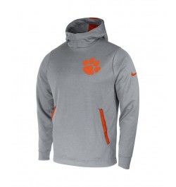 Men's Gray Clemson Tigers 2-Hit Performance Pullover Hoodie $47.50 Sweatshirt