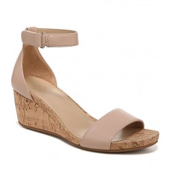 Areda Ankle Strap Wedge Sandals Pink $45.54 Shoes