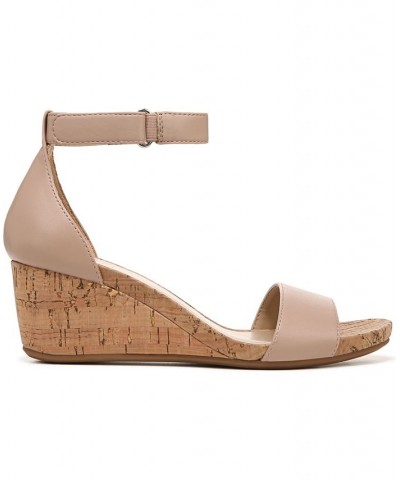 Areda Ankle Strap Wedge Sandals Pink $45.54 Shoes