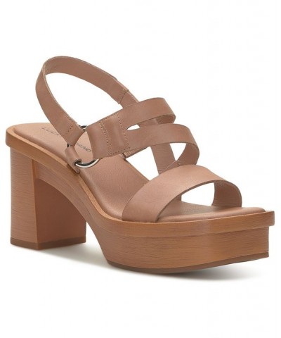 Women's Marselina Strapped Platform Sandals Tan/Beige $41.65 Shoes