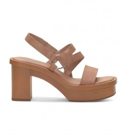 Women's Marselina Strapped Platform Sandals Tan/Beige $41.65 Shoes