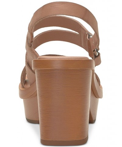 Women's Marselina Strapped Platform Sandals Tan/Beige $41.65 Shoes