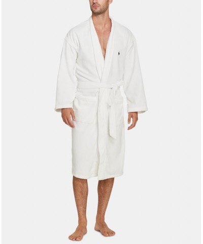 Men's Big & Tall Shawl Cotton Robe White $63.00 Pajama