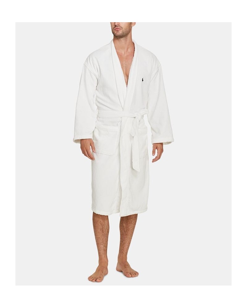 Men's Big & Tall Shawl Cotton Robe White $63.00 Pajama