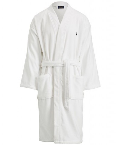 Men's Big & Tall Shawl Cotton Robe White $63.00 Pajama