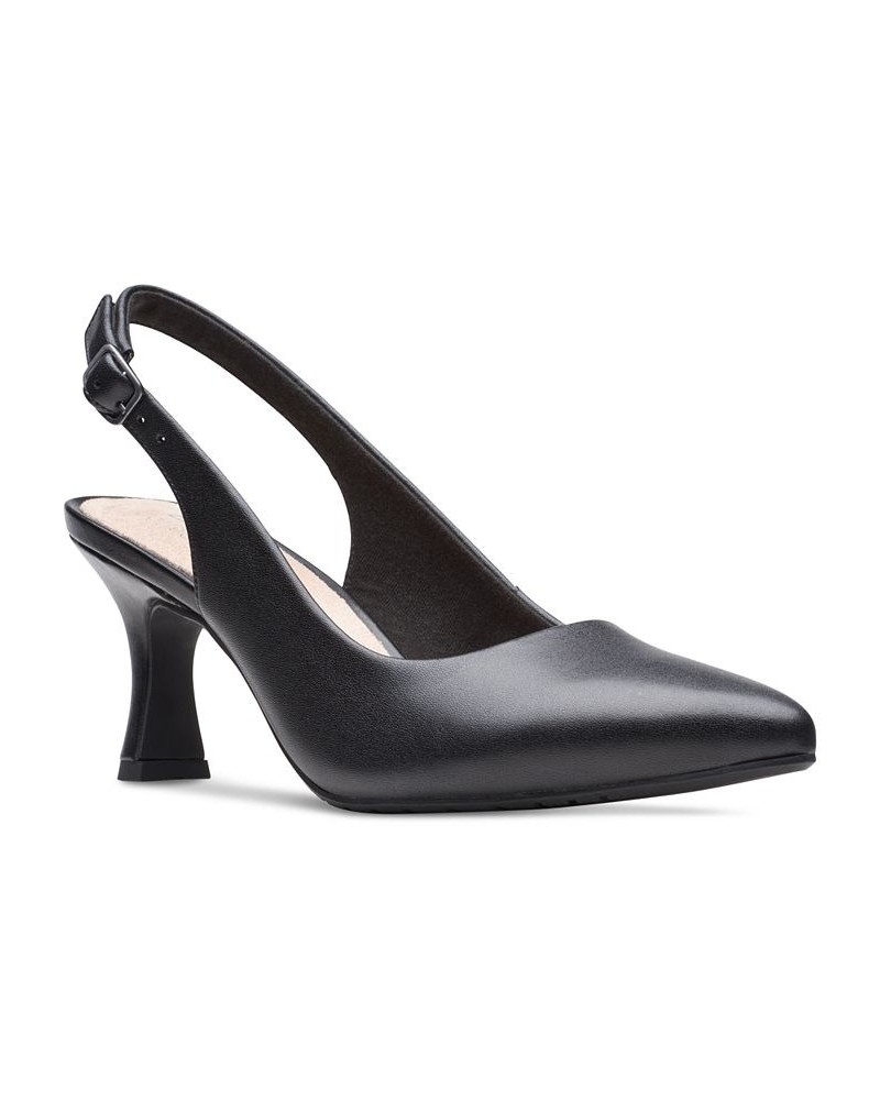 Women's Kataleyna Step Slingback Pumps Black $38.15 Shoes