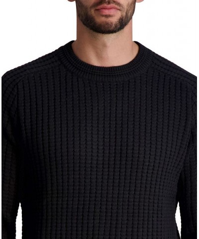 Men's Textured Long Sleeve Crew Neck Sweater Black $63.60 Sweaters