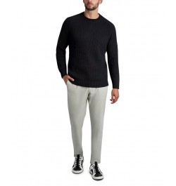 Men's Textured Long Sleeve Crew Neck Sweater Black $63.60 Sweaters