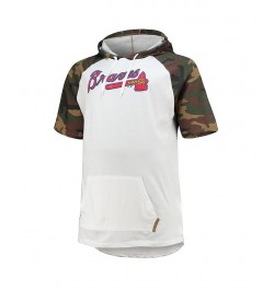 Men's Ronald Acuna Jr. White, Camo Atlanta Braves Player Big and Tall Raglan Hoodie T-shirt $34.44 T-Shirts