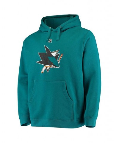 Men's Branded Erik Karlsson Teal San Jose Sharks Primary Logo Name and Number Hoodie $29.67 Sweatshirt