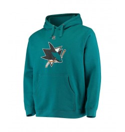 Men's Branded Erik Karlsson Teal San Jose Sharks Primary Logo Name and Number Hoodie $29.67 Sweatshirt