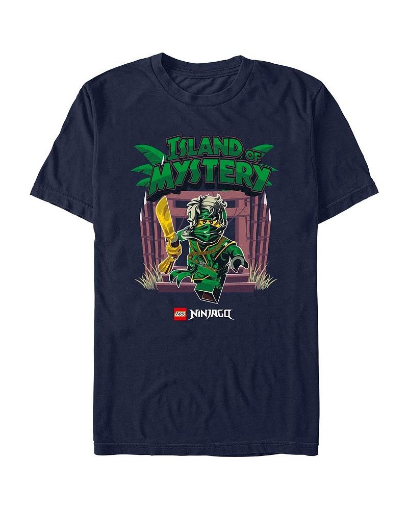 Men's Lego Ninjago Green Ninja Mystery Island Short Sleeve T-shirt Blue $20.64 T-Shirts