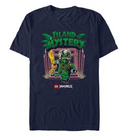 Men's Lego Ninjago Green Ninja Mystery Island Short Sleeve T-shirt Blue $20.64 T-Shirts