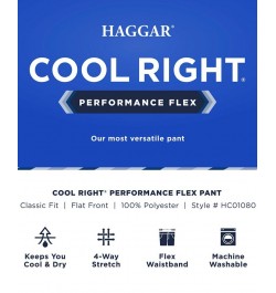 Cool Right Performance Flex Classic Fit Flat Front Pant Dark Grey $24.75 Pants