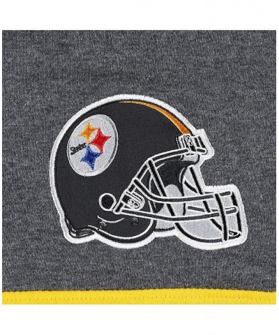 Men's Black and Heather Charcoal Pittsburgh Steelers Extreme Pullover Hoodie $48.95 Sweatshirt