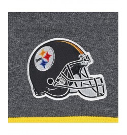 Men's Black and Heather Charcoal Pittsburgh Steelers Extreme Pullover Hoodie $48.95 Sweatshirt