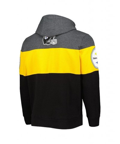 Men's Black and Heather Charcoal Pittsburgh Steelers Extreme Pullover Hoodie $48.95 Sweatshirt