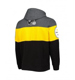 Men's Black and Heather Charcoal Pittsburgh Steelers Extreme Pullover Hoodie $48.95 Sweatshirt