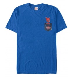 Marvel Men's Spiderverse Spider-Ham Pocket Short Sleeve T-Shirt Blue $14.35 T-Shirts