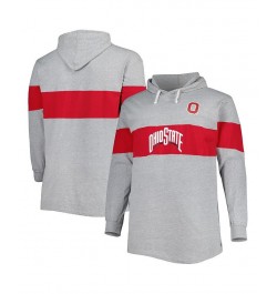 Men's Heathered Gray, Scarlet Ohio State Buckeyes Big and Tall Long Sleeve Jersey Hoodie T-shirt $23.52 T-Shirts