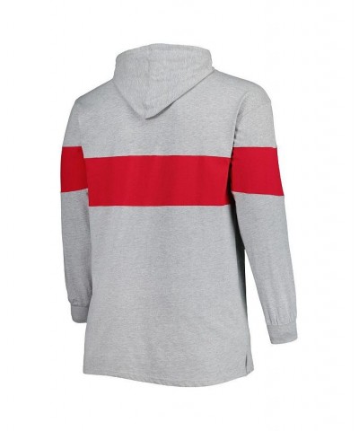 Men's Heathered Gray, Scarlet Ohio State Buckeyes Big and Tall Long Sleeve Jersey Hoodie T-shirt $23.52 T-Shirts