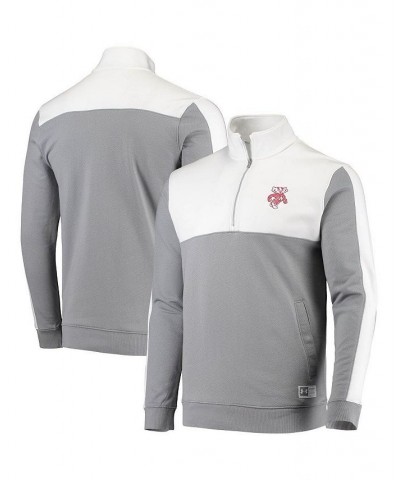 Men's White Wisconsin Badgers Game Day All Day Fleece Half-Zip Jacket $44.10 Jackets