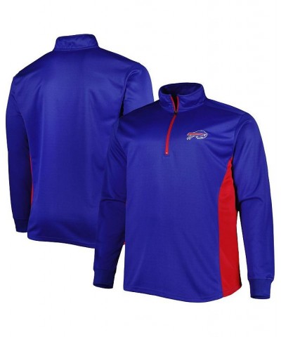 Men's Royal and Red Buffalo Bills Big and Tall Quarter-Zip Jacket $24.20 Jackets