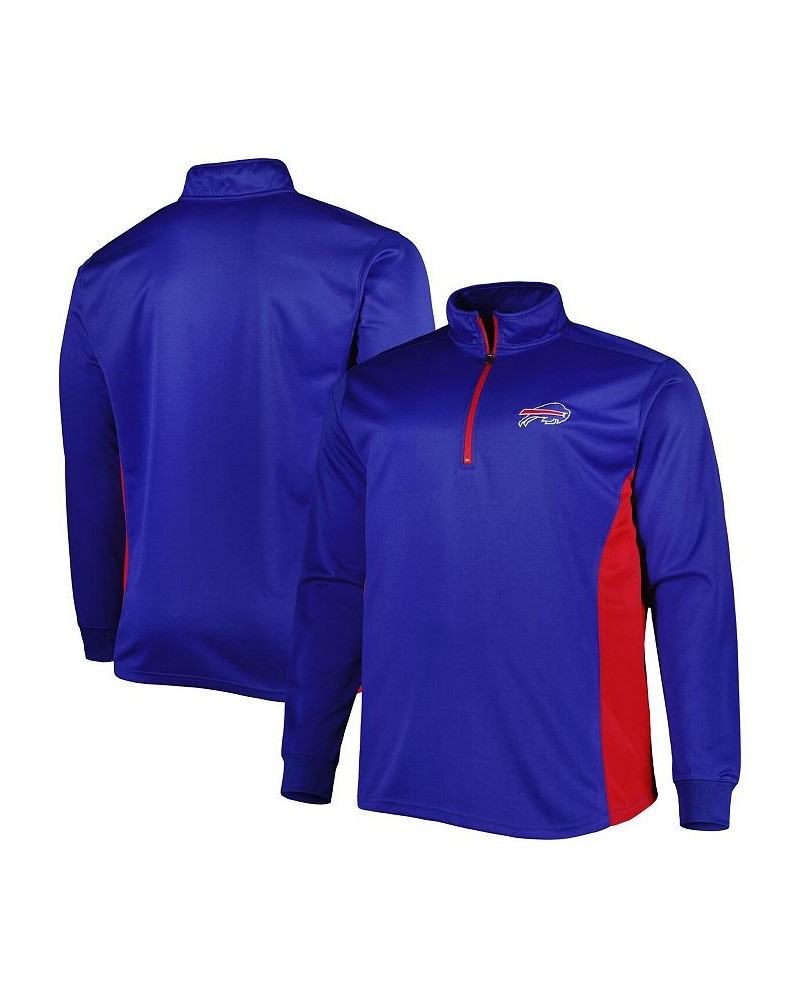 Men's Royal and Red Buffalo Bills Big and Tall Quarter-Zip Jacket $24.20 Jackets