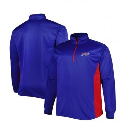 Men's Royal and Red Buffalo Bills Big and Tall Quarter-Zip Jacket $24.20 Jackets