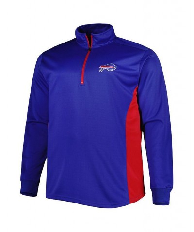 Men's Royal and Red Buffalo Bills Big and Tall Quarter-Zip Jacket $24.20 Jackets