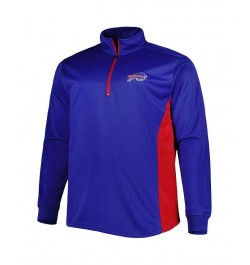 Men's Royal and Red Buffalo Bills Big and Tall Quarter-Zip Jacket $24.20 Jackets