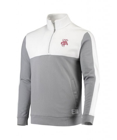 Men's White Wisconsin Badgers Game Day All Day Fleece Half-Zip Jacket $44.10 Jackets