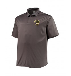 Men's Navy, Charcoal Milwaukee Brewers Big and Tall Two-Pack Polo Shirt Set $29.20 Polo Shirts