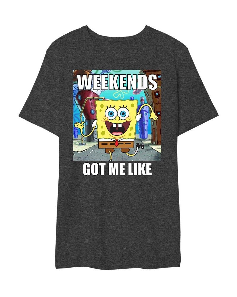 Weekends Got Me Like Men's Graphic T-Shirt Gray $17.50 T-Shirts