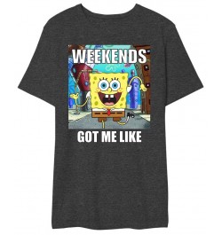 Weekends Got Me Like Men's Graphic T-Shirt Gray $17.50 T-Shirts