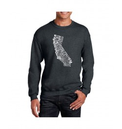 Men's Word Art California State Crewneck Sweatshirt Gray $21.00 Sweatshirt