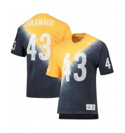 Men's Troy Polamalu Gold, Black Pittsburgh Steelers Retired Player Name and Number Diagonal Tie-Dye V-Neck T-shirt $48.75 T-S...