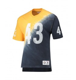 Men's Troy Polamalu Gold, Black Pittsburgh Steelers Retired Player Name and Number Diagonal Tie-Dye V-Neck T-shirt $48.75 T-S...