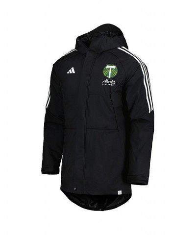 Men's Black Portland Timbers Stadium Parka Raglan Full-Zip Hoodie Jacket $81.70 Jackets