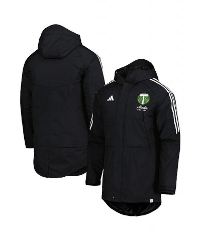 Men's Black Portland Timbers Stadium Parka Raglan Full-Zip Hoodie Jacket $81.70 Jackets