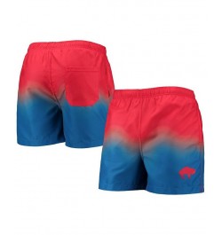 Men's Red, Royal Buffalo Bills Retro Dip-Dye Swim Shorts $30.15 Swimsuits