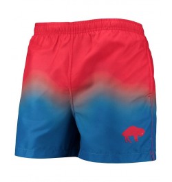 Men's Red, Royal Buffalo Bills Retro Dip-Dye Swim Shorts $30.15 Swimsuits