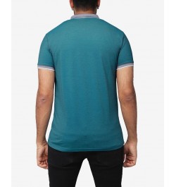 Men's Comfort Zip-Neck Tipped Polo Shirt Teal, Navy $22.00 Polo Shirts