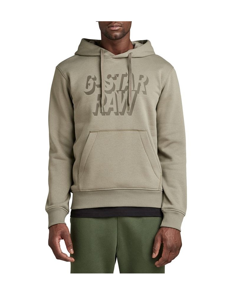 Men's Regular-Fit Retro Shadow Logo Graphic Hoodie Green $36.23 Sweatshirt