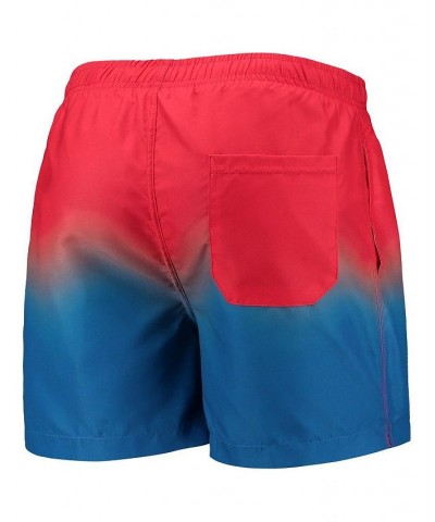 Men's Red, Royal Buffalo Bills Retro Dip-Dye Swim Shorts $30.15 Swimsuits