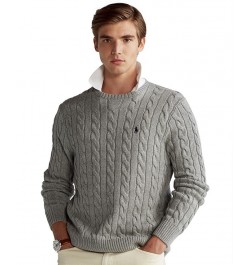 Men's Cable-Knit Cotton Sweater Fawn Grey Heather $74.00 Sweaters