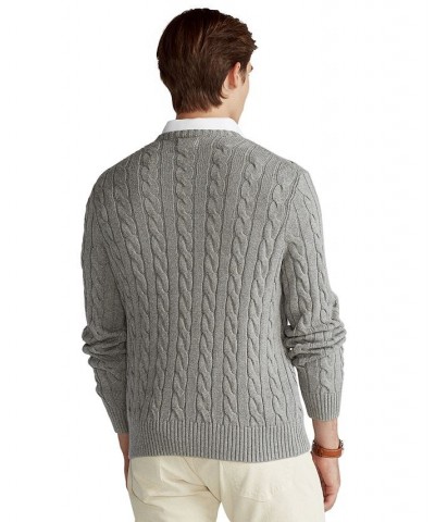 Men's Cable-Knit Cotton Sweater Fawn Grey Heather $74.00 Sweaters