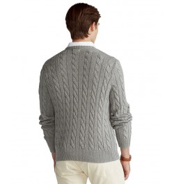 Men's Cable-Knit Cotton Sweater Fawn Grey Heather $74.00 Sweaters