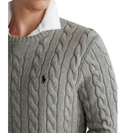 Men's Cable-Knit Cotton Sweater Fawn Grey Heather $74.00 Sweaters